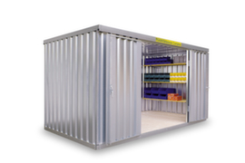 S&auml;bu Verzinkter Materialcontainer FLADAFI&reg; mit Fl&uuml;gelt&uuml;r