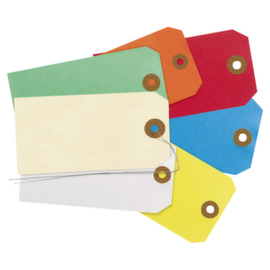 wei&szlig;er Anh&auml;nger mit Metalldraht 160 x 80 mm