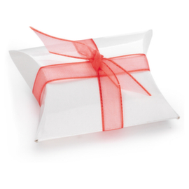 Lackpapier-Kissenverpackung wei&szlig; 85 x 40 x 115 mm
