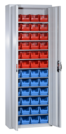 Sichtlagerk&auml;sten-Schrank im Set mit 15 Fachb&ouml;den