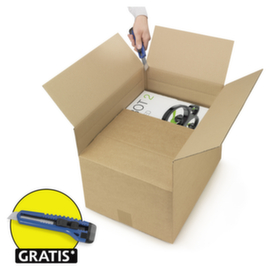 Wellpapp-Faltkarton mit variabler F&uuml;llh&ouml;he - 1-wellig - 300 x 250 x 225-325 mm