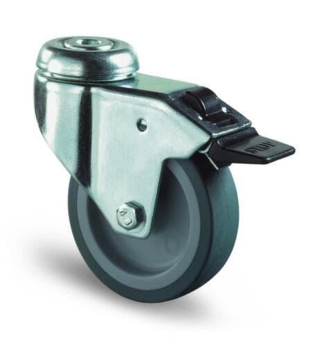 BS-ROLLEN Spurlose thermoplastische Apparaterolle, Traglast 75 kg, TPE-Bereifung