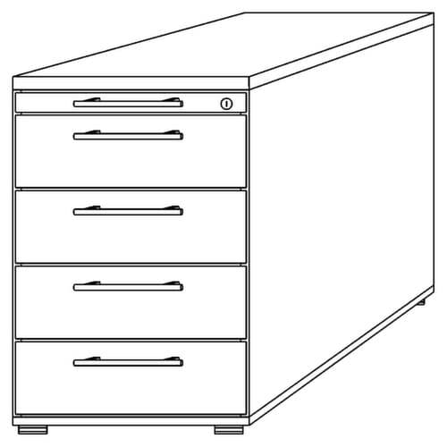 Standcontainer Sina, 4 Schublade(n), Ahorn/Ahorn