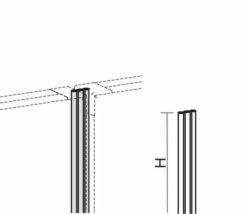 Gera Linearverbindung Pro BasicLine für Trennwand, Höhe 600 mm