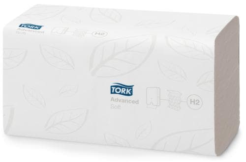 Tork 2-lagige Papierhandtücher aus Recyclingtissue mit Zickzack-Falzung, Zellstoff