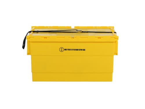 Lithium-Ionen Lagerbehälter mit Brandschutz-Füllmaterial, Inhalt 55 l