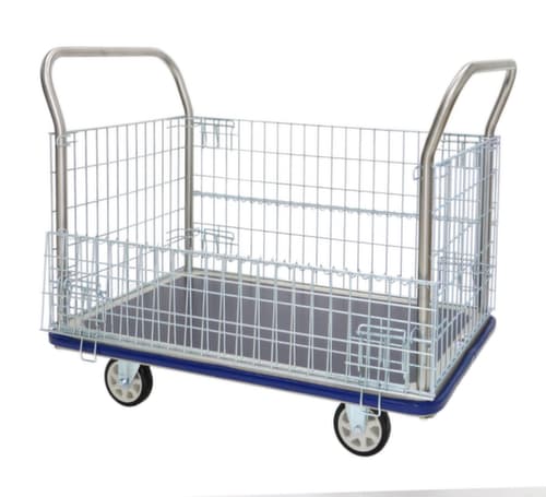 UDOBÄR Gitter-Vierwandwagen mit rutschfester Ladefläche, Traglast 500 kg