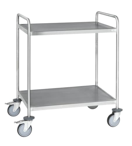 Kongamek Edelstahl-Etagenwagen, Traglast 200 kg, 2 Etagen