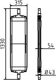Schake Bake, Höhe x Breite 1330 x 315 mm