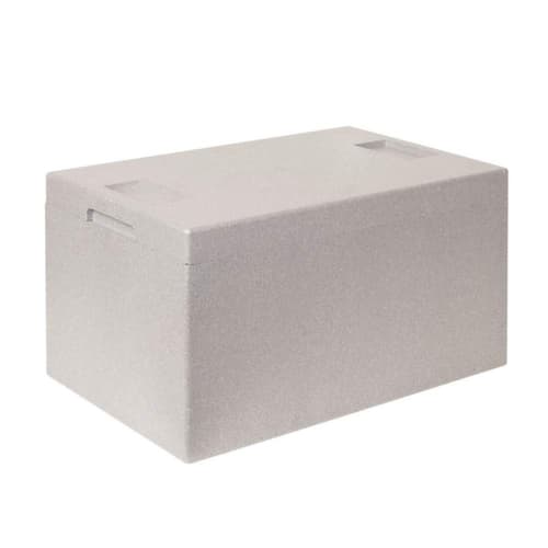 Euronorm-Stapelbehälter mit Isolierbox, grau, Inhalt 65 l, Auflagedeckel für Isolierbox