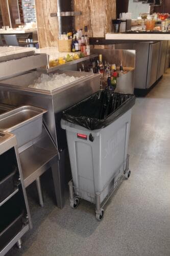Rubbermaid Wertstoffsammler Slim Jim® mit Lüftungskanälen, 87 l, schwarz