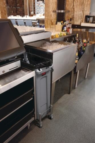 Rubbermaid Wertstoffsammler Slim Jim® mit Lüftungskanälen, 87 l, schwarz