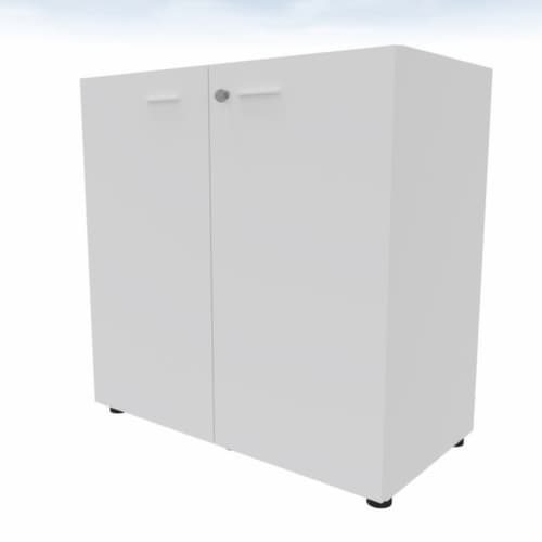 Quadrifoglio Flügeltürenschrank T45 mit Doppelflügeltür, 2 Ordnerhöhen, weiß/weiß