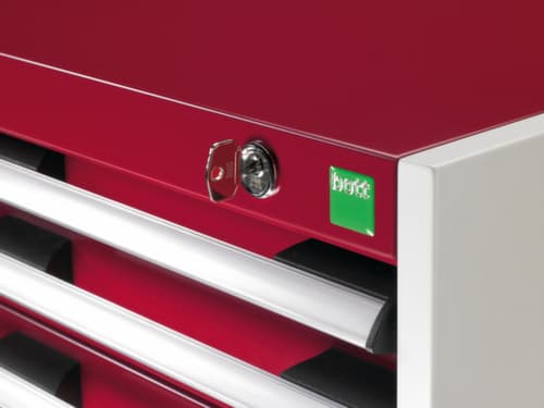 bott Schubladenschrank cubio Grundfläche 1300x650 mm, 5 Schublade(n), RAL7035 Lichtgrau/RAL7016 Anthrazitgrau