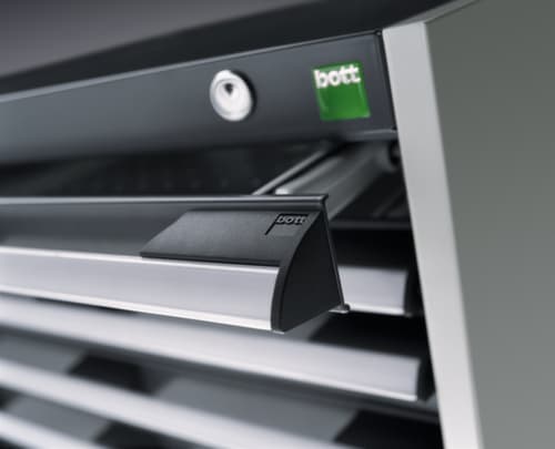 bott Schubladenschrank cubio Grundfläche 1300x650 mm, 5 Schublade(n), RAL7035 Lichtgrau/RAL7016 Anthrazitgrau