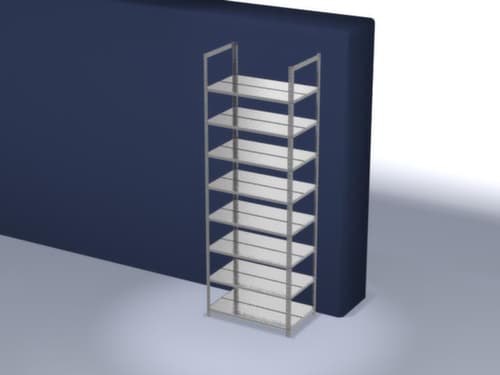 hofe Akten-Schraubregal zur beidseitigen Nutzung, 8 Böden, mit korrosionsschützender Zinkbeschichtung